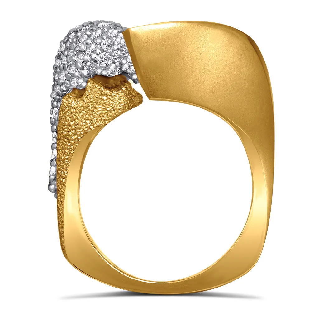 Gold Calla Ring with Diamonds