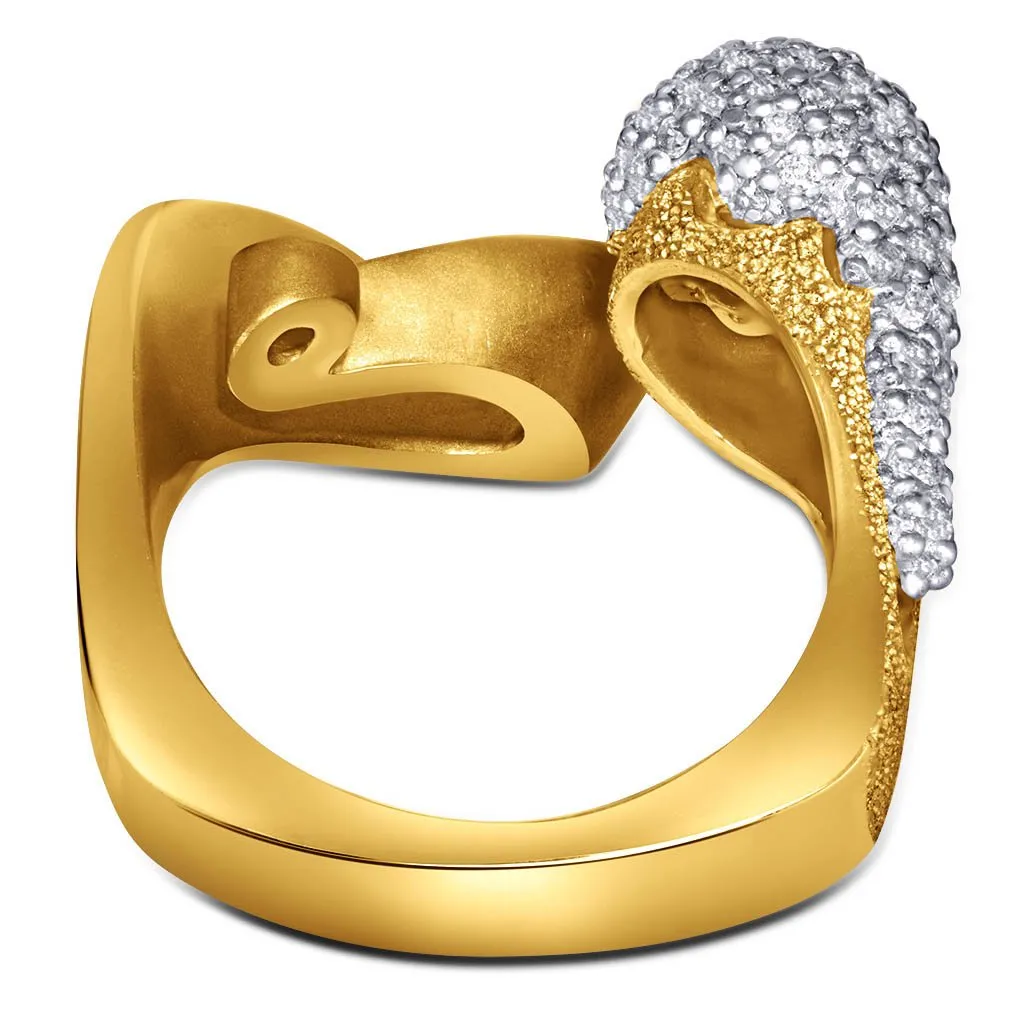 Gold Calla Ring with Diamonds