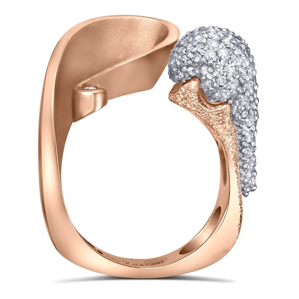 Gold Calla Ring with Diamonds