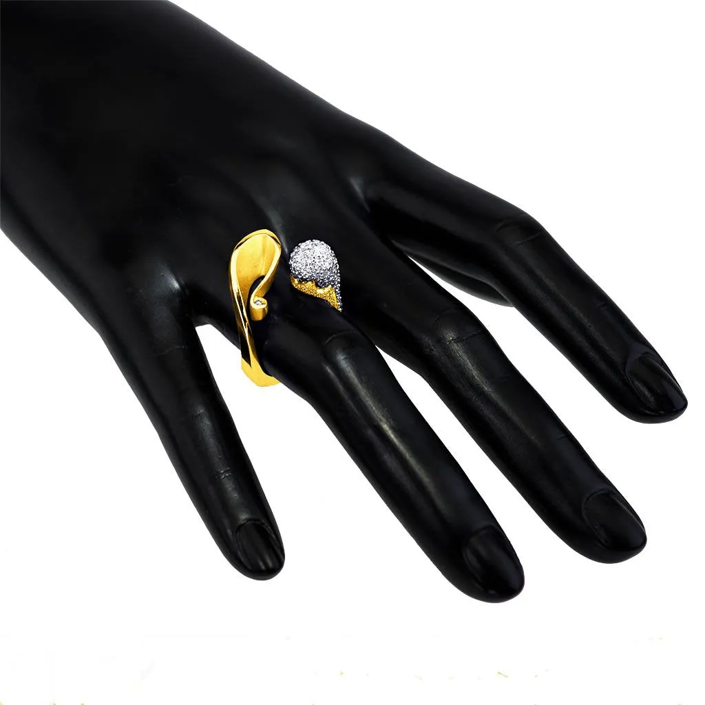 Gold Calla Ring with Diamonds