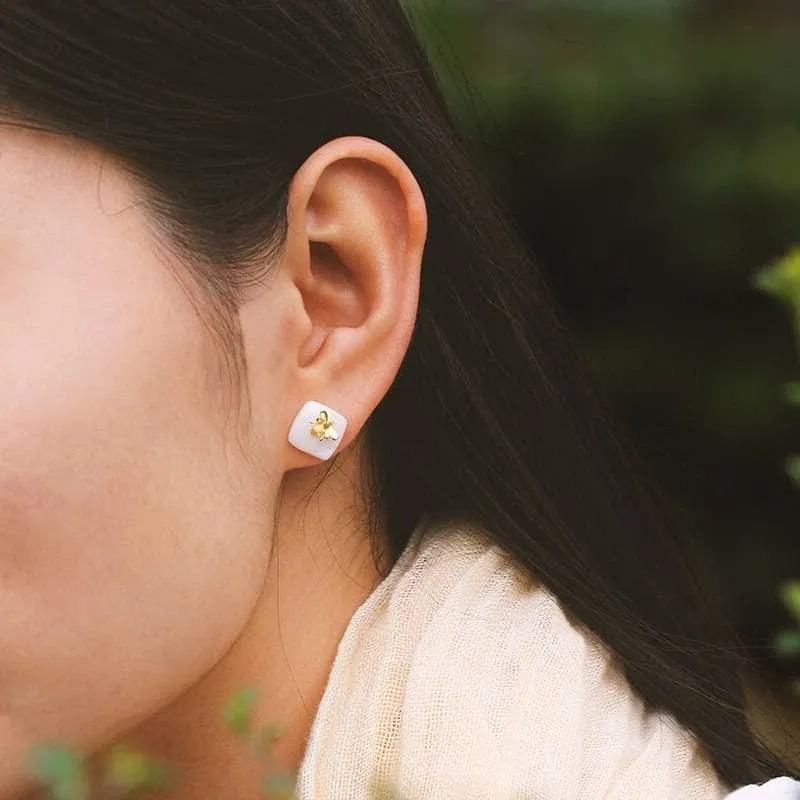 Golden Bee Stud Earrings
