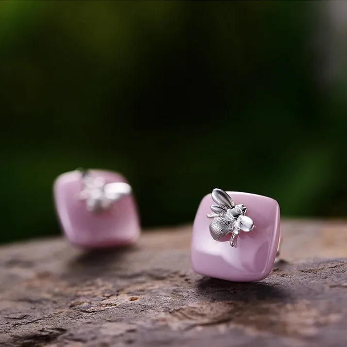 Golden Bee Stud Earrings