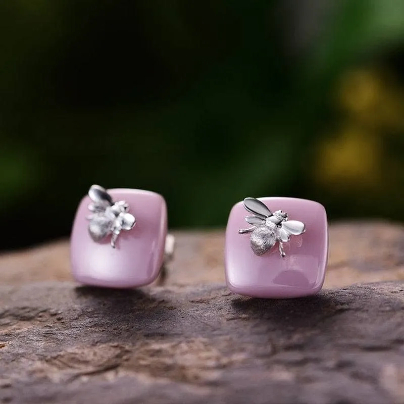 Golden Bee Stud Earrings