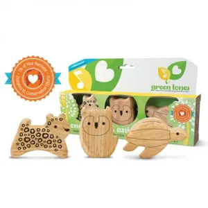 Green Tones Endangered Animal Shaker Set