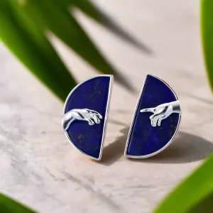 Hand of God from The Creation of Adam Stud Earrings