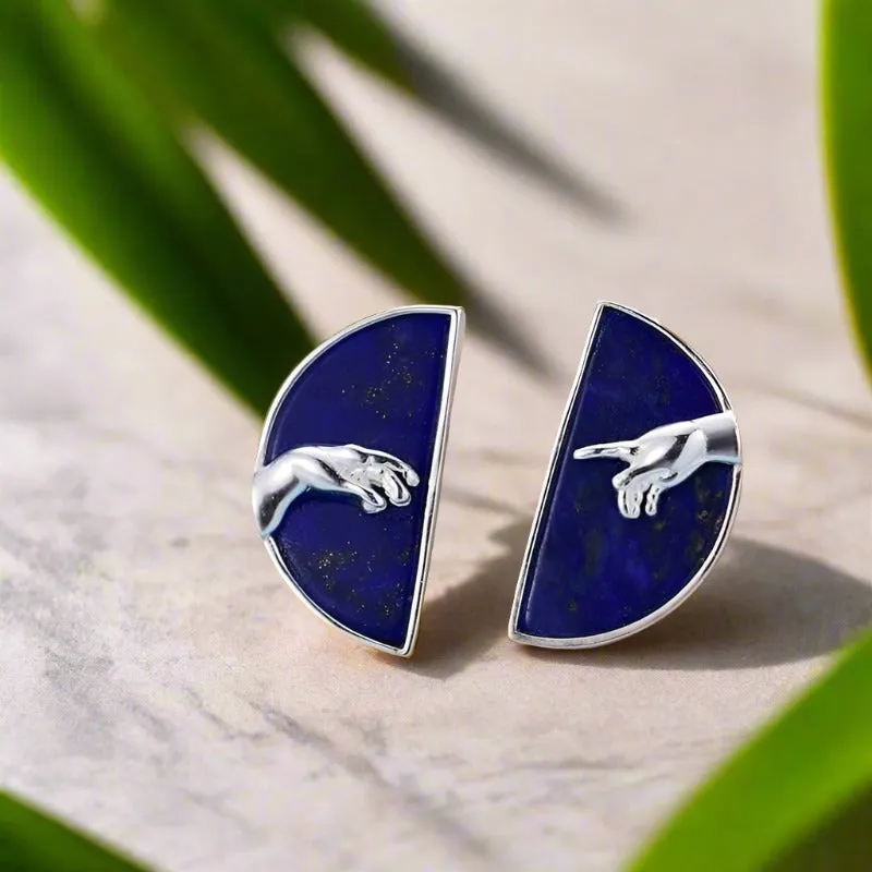 Hand of God from The Creation of Adam Stud Earrings
