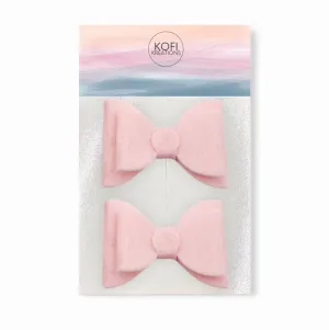 Harlo - Pink Felt - Pigtail Hair Bows