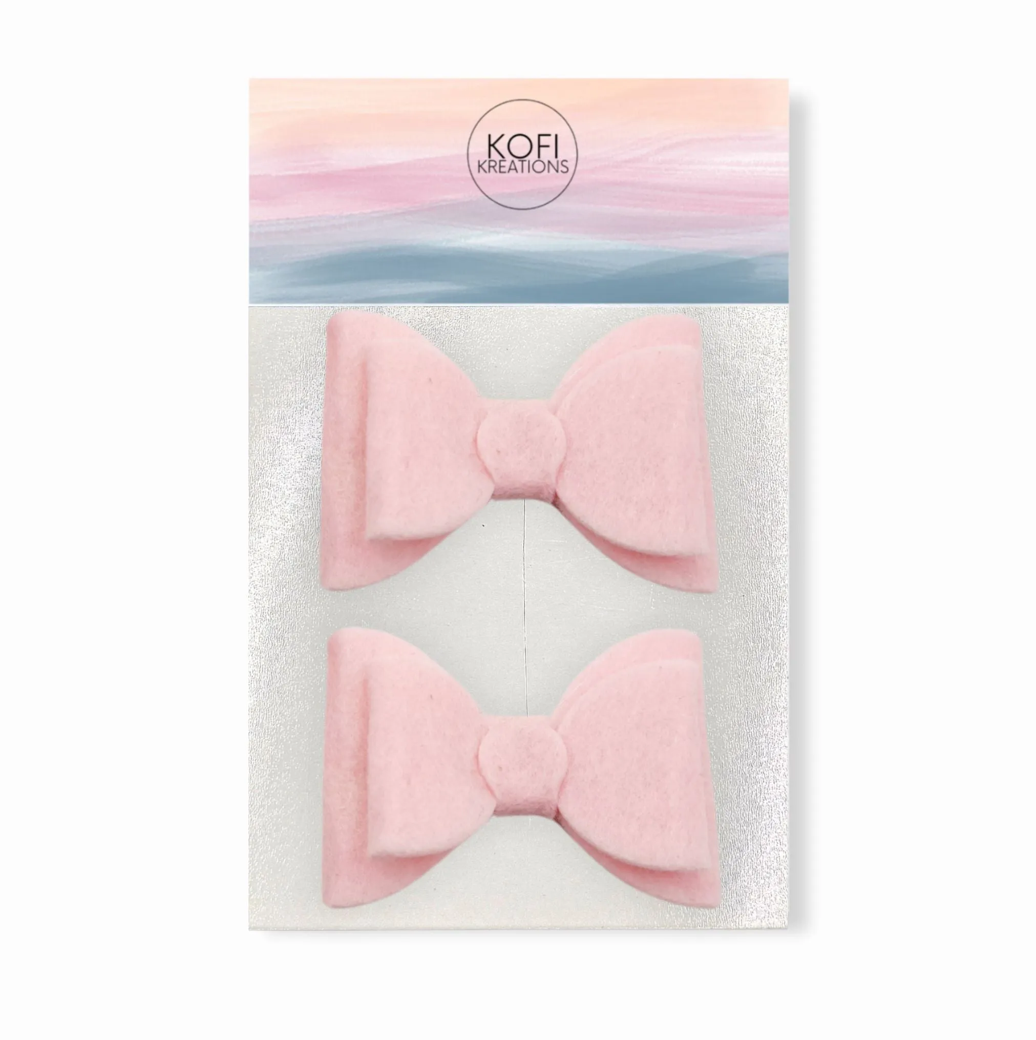 Harlo - Pink Felt - Pigtail Hair Bows