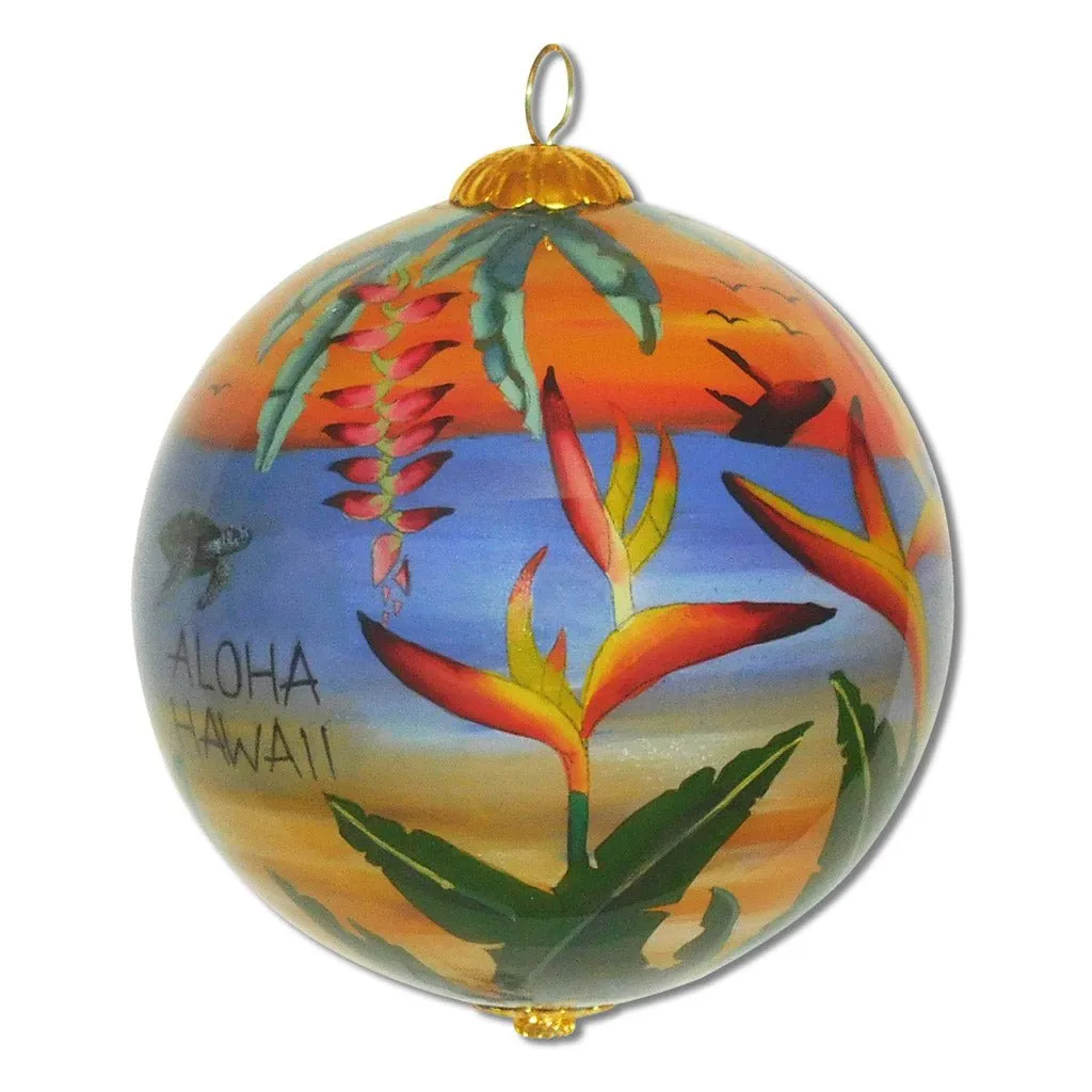 Hawaiian Heliconia Sunset Ornament