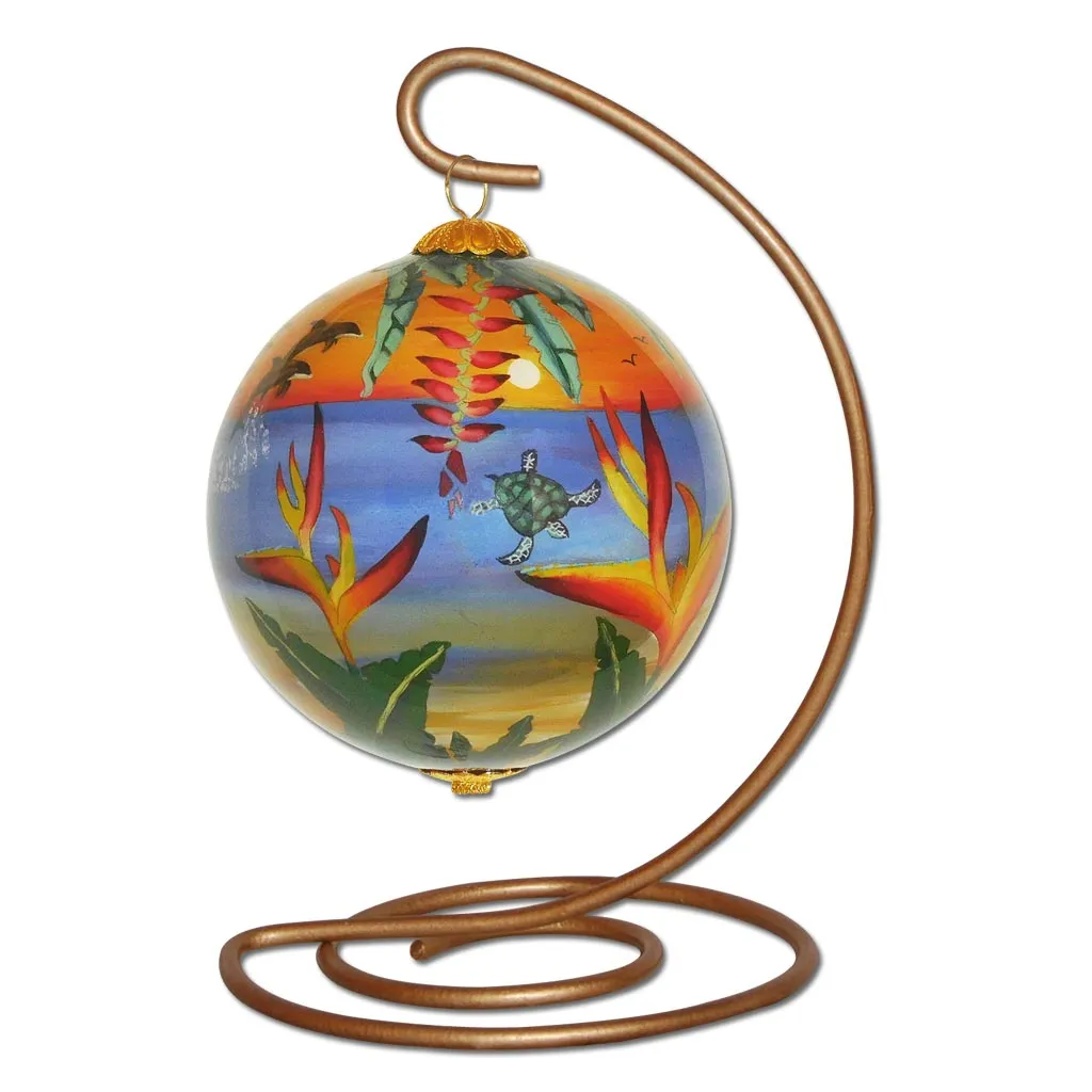 Hawaiian Heliconia Sunset Ornament