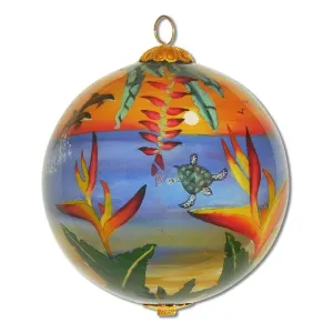 Hawaiian Heliconia Sunset Ornament