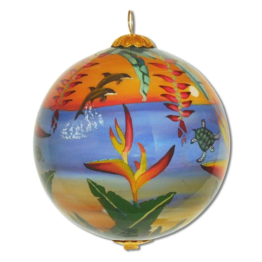 Hawaiian Heliconia Sunset Ornament