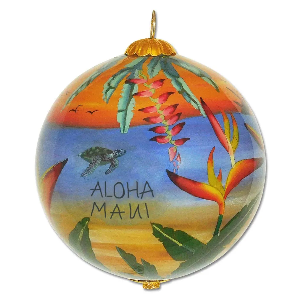 Hawaiian Heliconia Sunset Ornament
