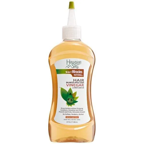 Hawaiian Silky - 14-in-1 Miracles Natural - Huile "vinaigre de pomme & ricin noir" - 238 ml