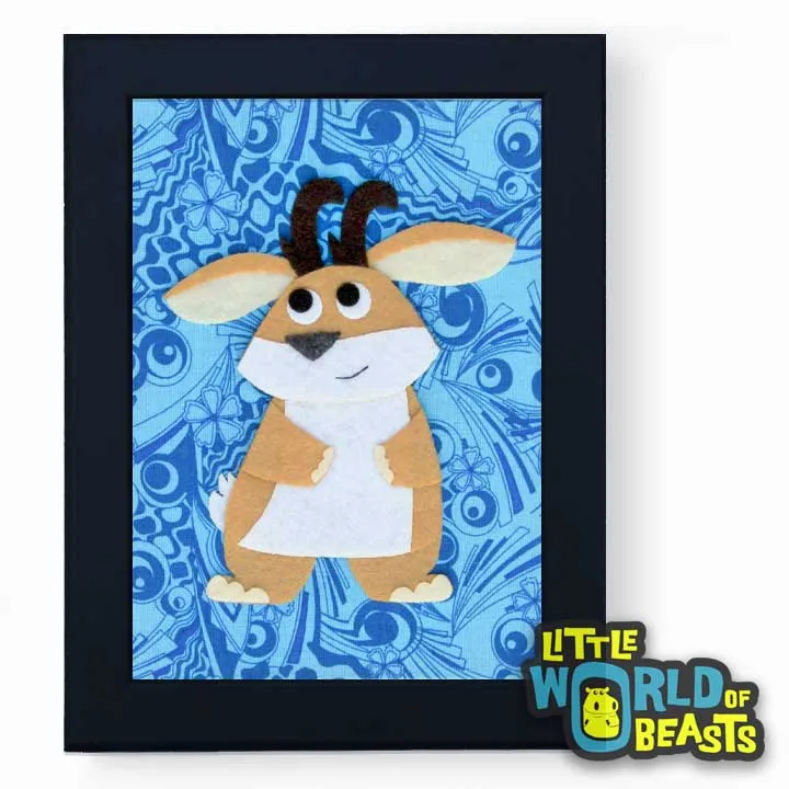 Hilda the Jackalope Framed