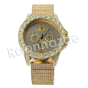 HIP HOP RAONHAZAE JUELZ SANTANA LUXURY GOLD FINISHED LAB DIAMOND WATCH