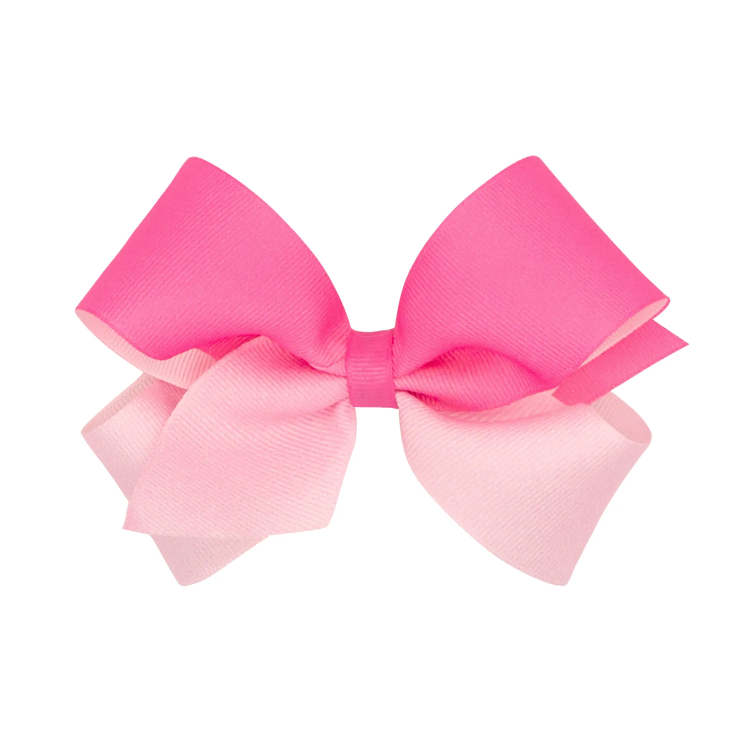 Hot Pink Ombre Color-Block Print Hair Bow on Clippie