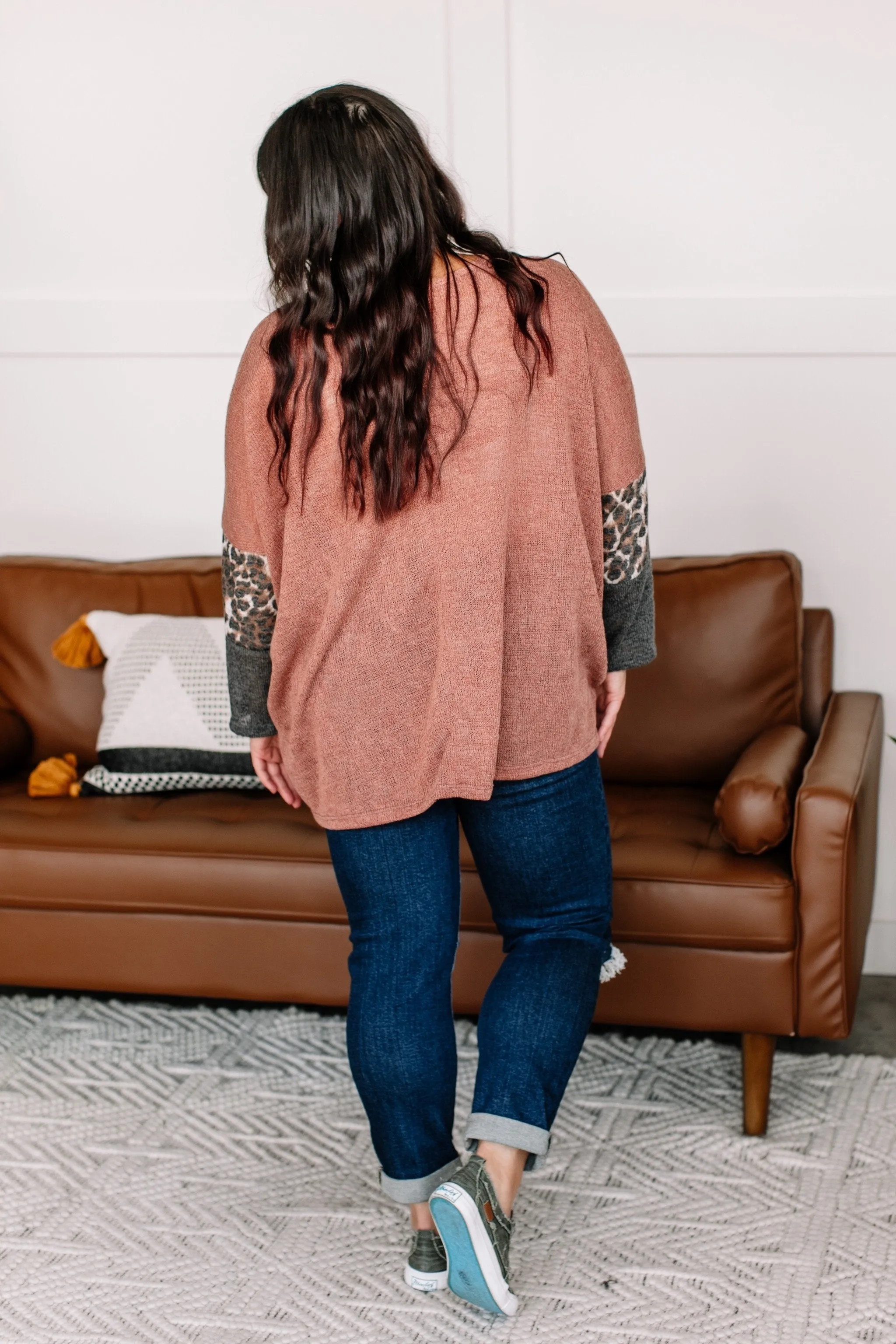 I Like The Remix Leopard Color Block Top