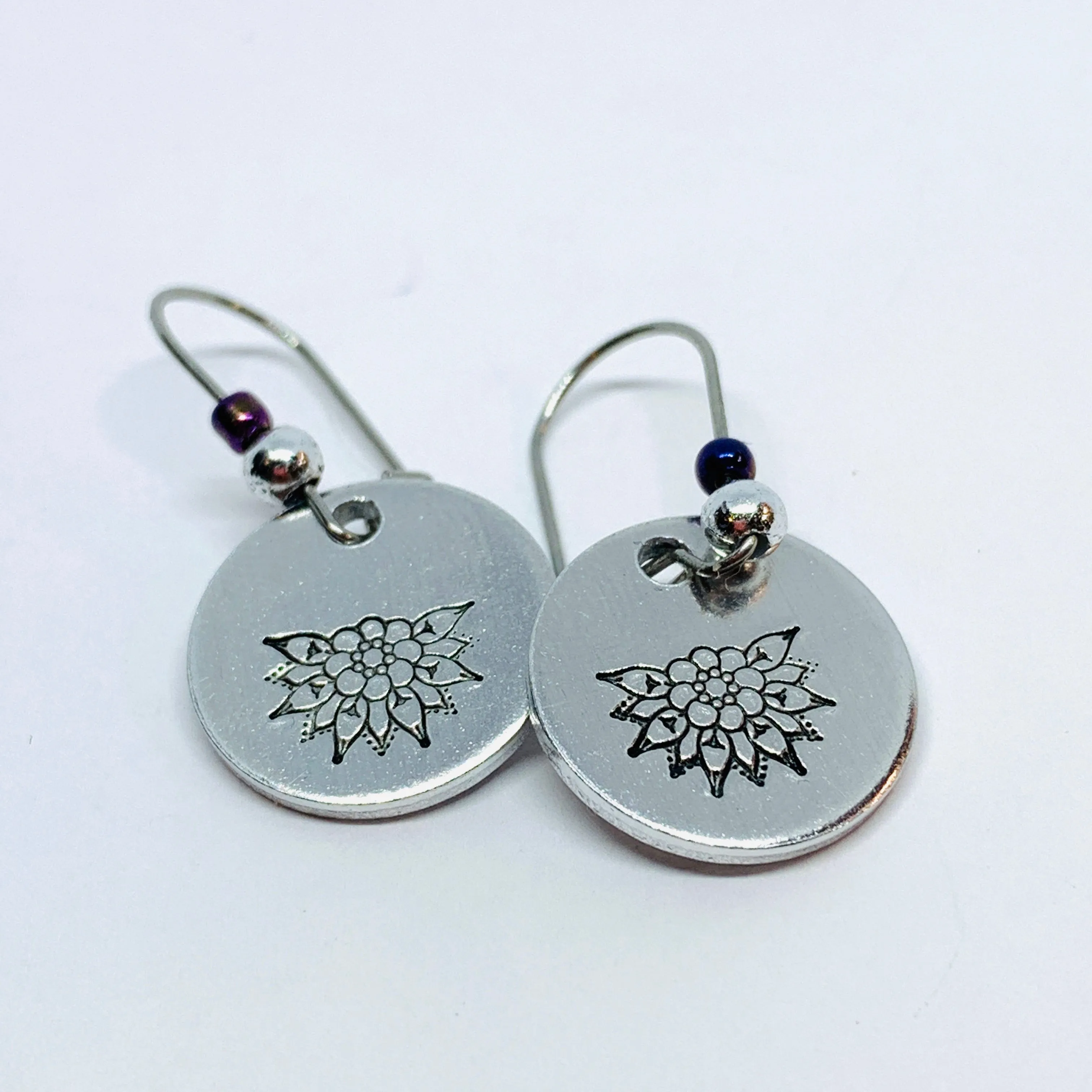 Intricate Mandala - Hand Stamped Earrings