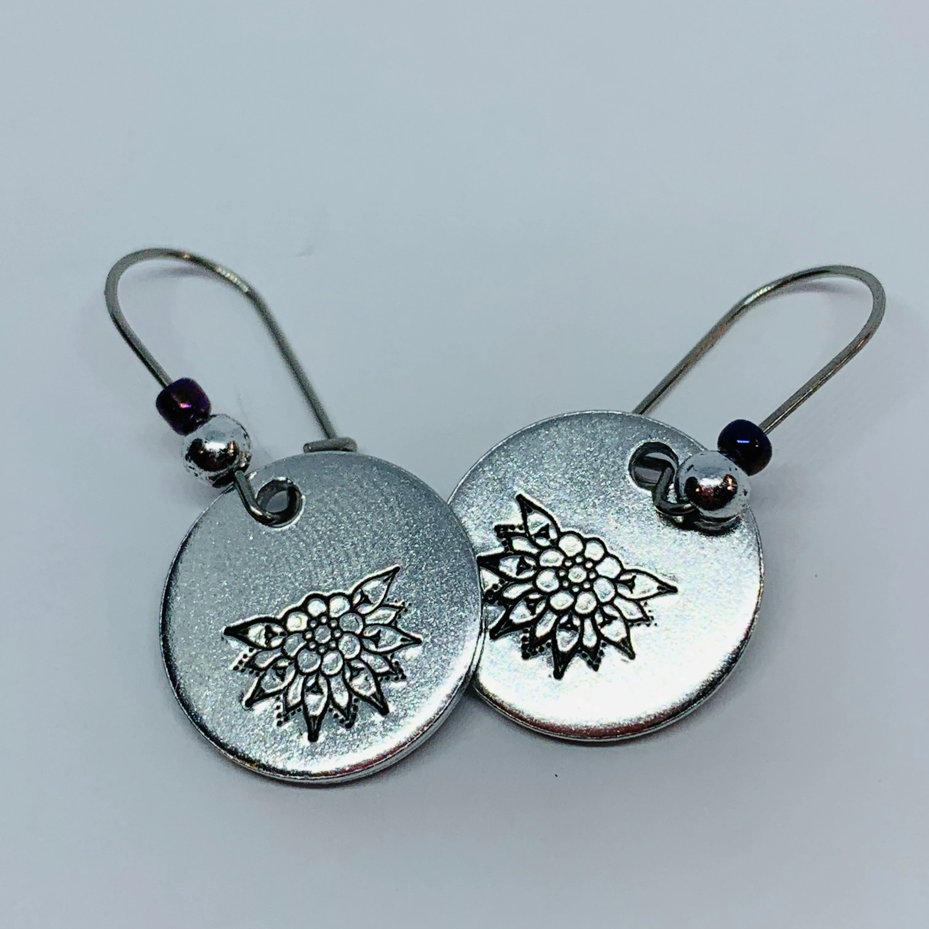 Intricate Mandala - Hand Stamped Earrings