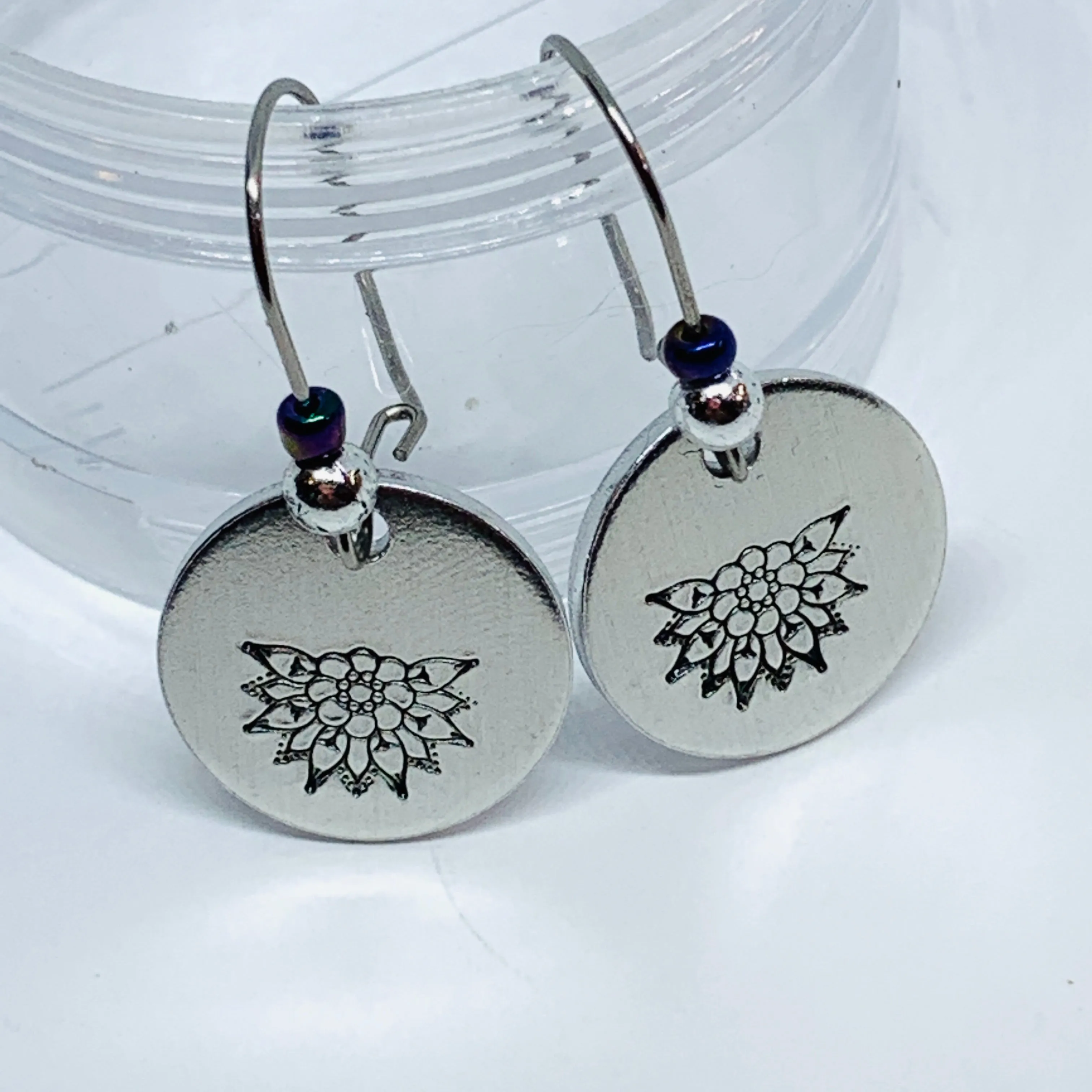 Intricate Mandala - Hand Stamped Earrings