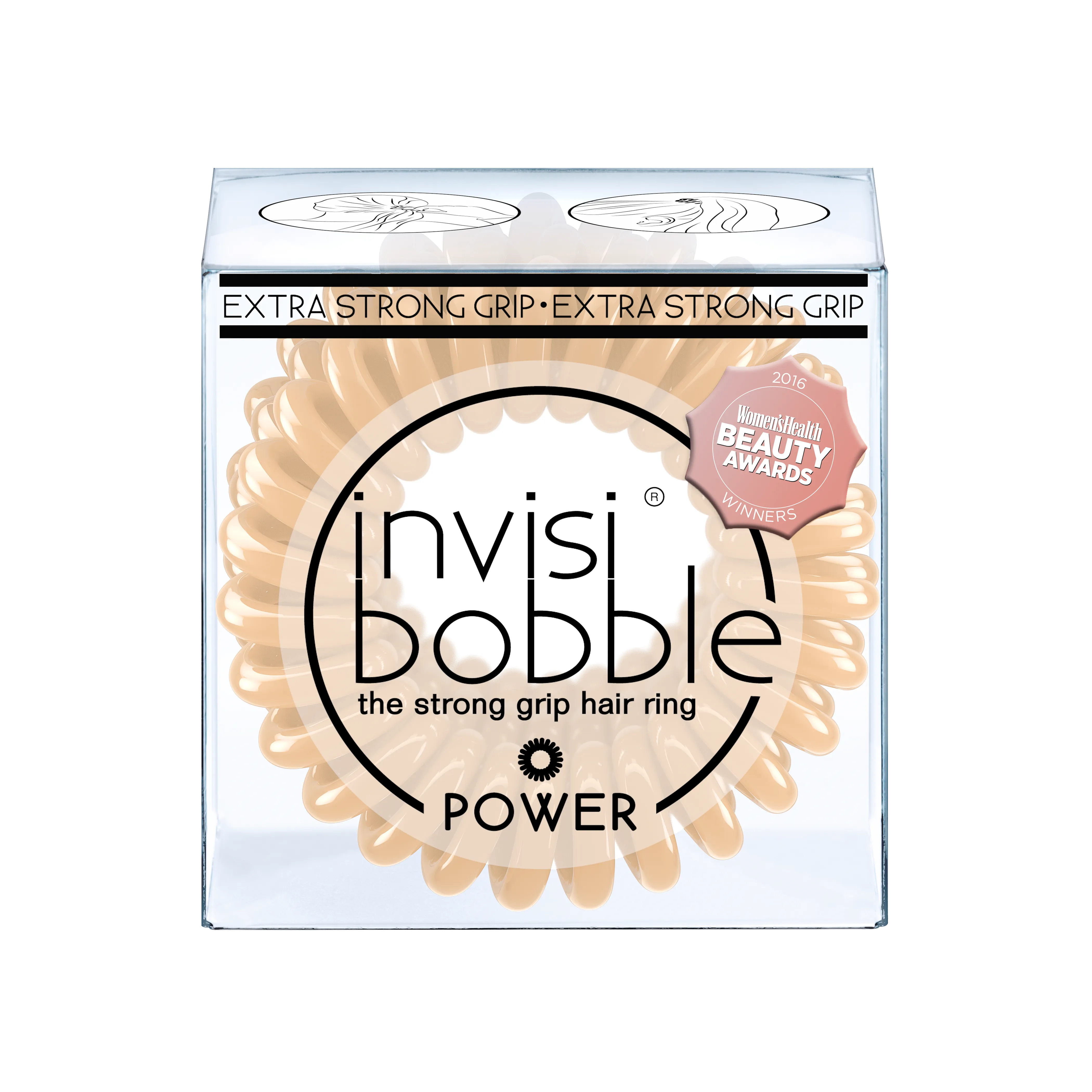INVISIBOBBLE Power To Be Or Nude To Be Hair Ties, Extra Strong Grip for Think Hair, Hair Accessories for Women - Pack of 3