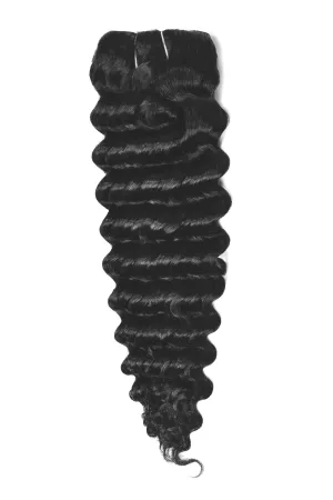Jet Black (#1) Curly Clip In Hair Extensions