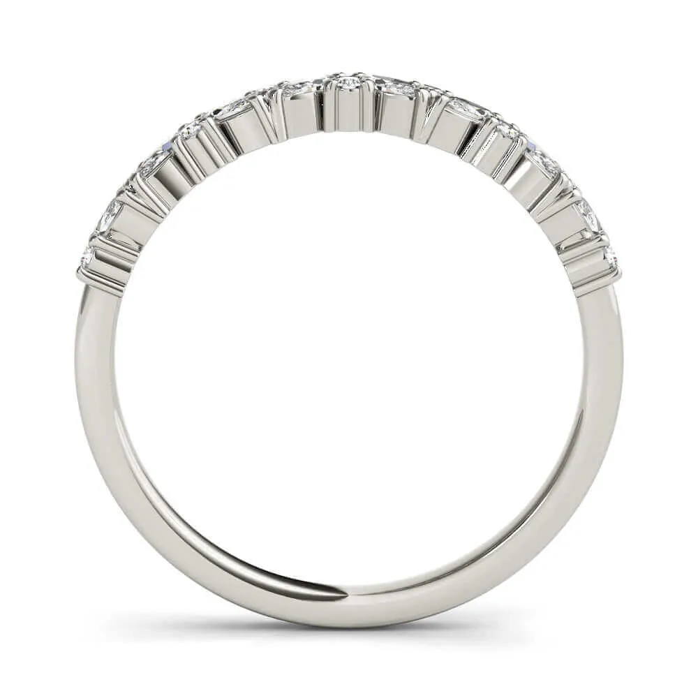 JewelMore 1/3 Carat Marquise Natural Diamond Wedding Band Ring for Women | 14K Gold | Luxury Collection | Natural Diamond | F-G-H/VS-SI Outstanding Collection | 30 Day Free Return