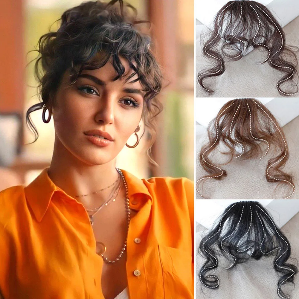 Judy - 100% Human Hair curly hair air bangs