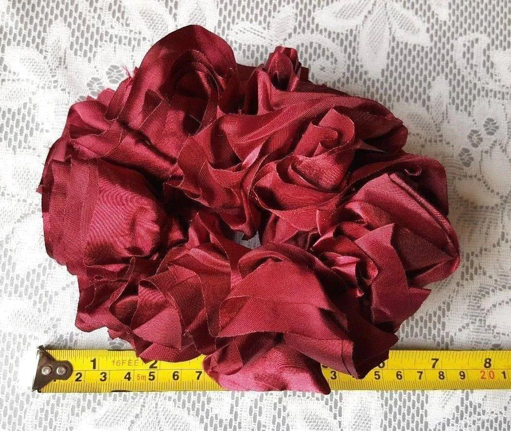 Khaleeji Volumizer Shiny Scrunchie Large Maxi Flower Hair Tie Bun Scarf