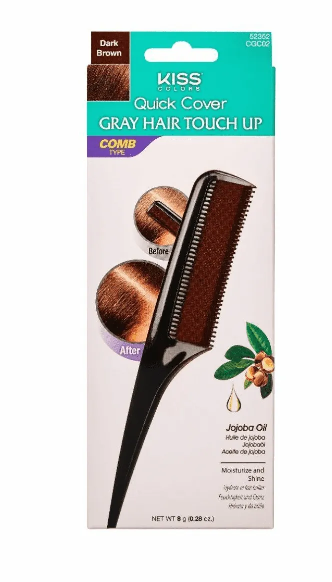 Kiss Quick Cover - Peigne à cheveux colorant & couvrant cheveux blancs "Kiss Quick Cover Gray Hair Touch Up Comb" - 20g Plusieurs couleurs