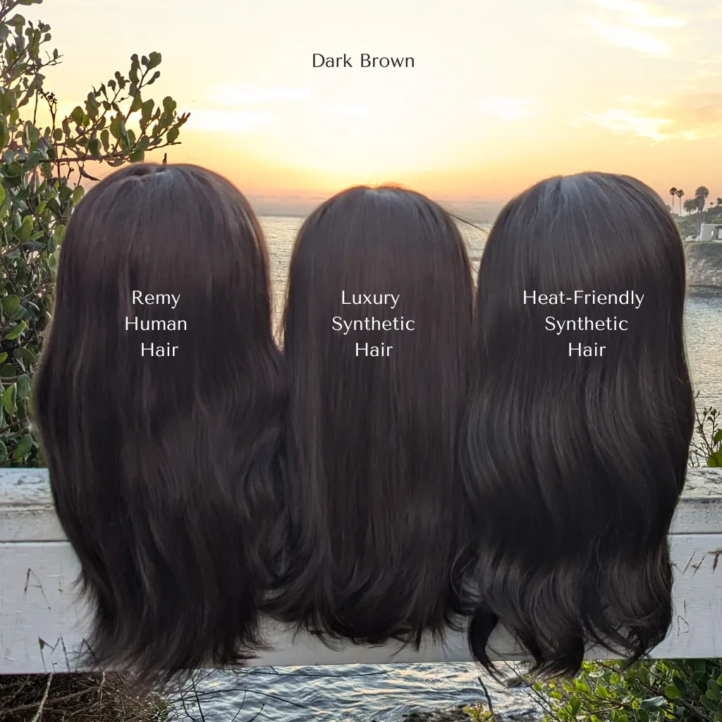 Lace Front Luxury Synthetic Wig | 14"/20" Inch Dark Brown