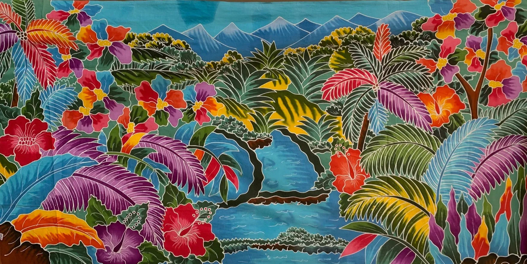 Large Bali Batik Panel/Sarong - Floral - 1 LEFT!