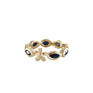 Lavender Anniversary Band with Blue Sapphires