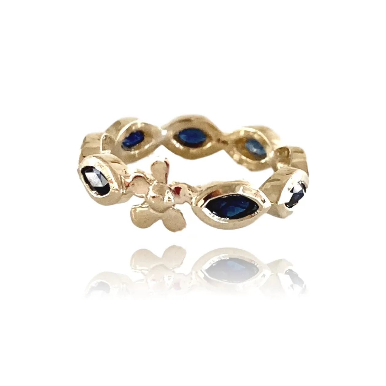 Lavender Anniversary Band with Blue Sapphires