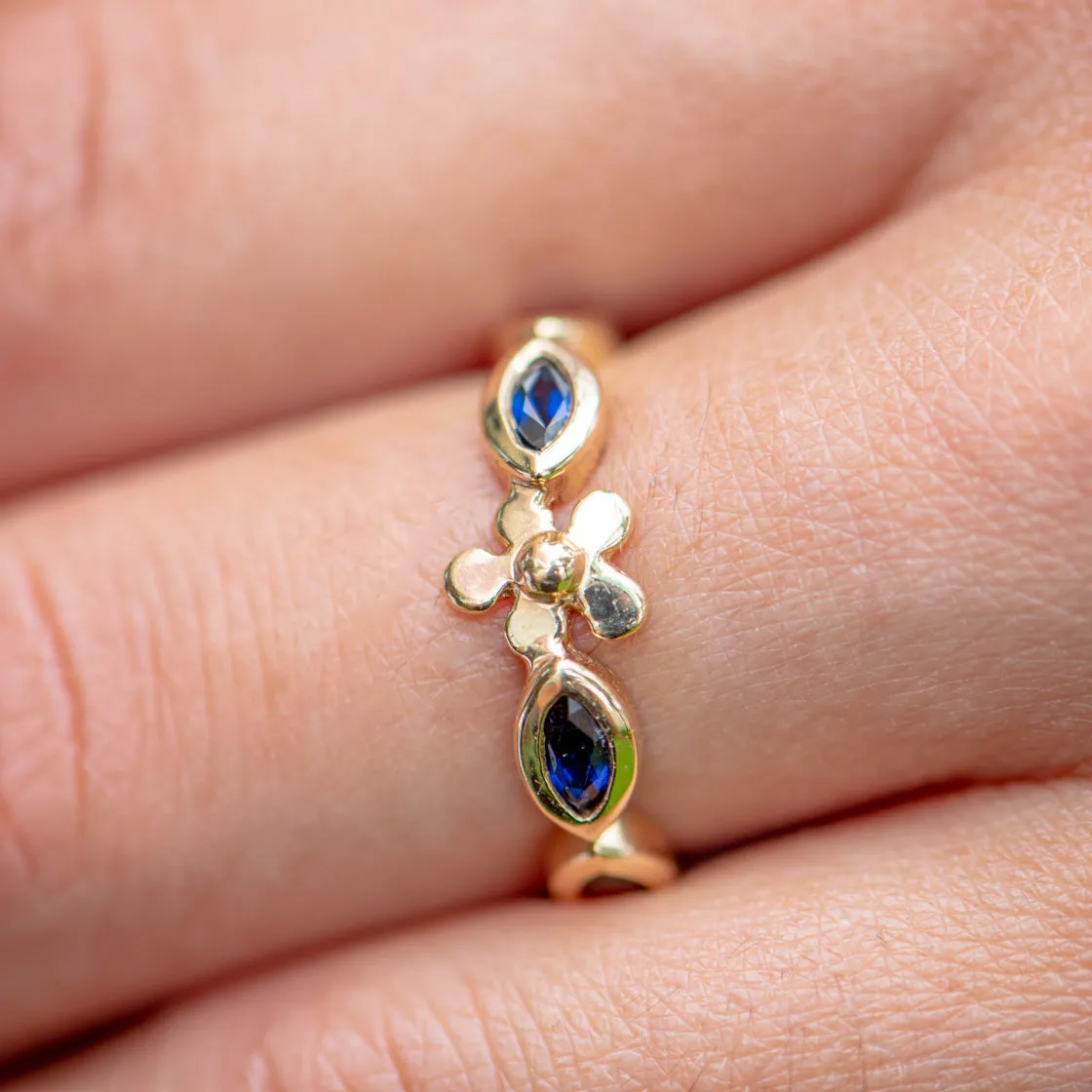 Lavender Anniversary Band with Blue Sapphires