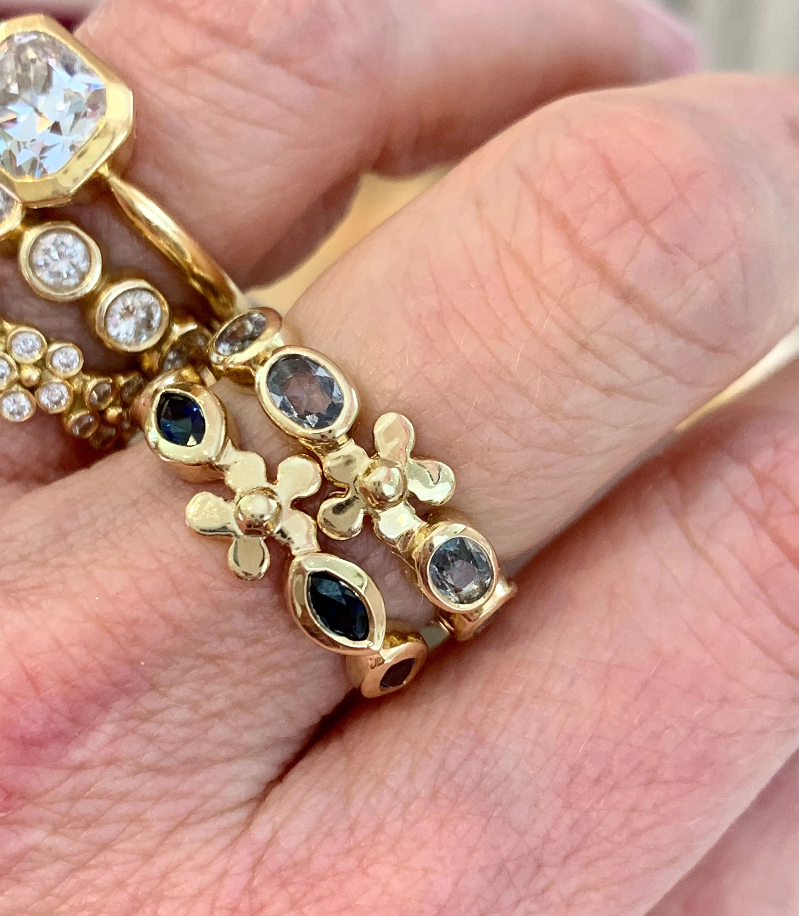 Lavender Anniversary Band with Blue Sapphires