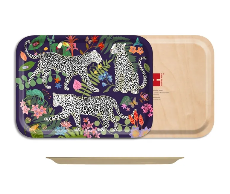 Leopards Birchwood Tray