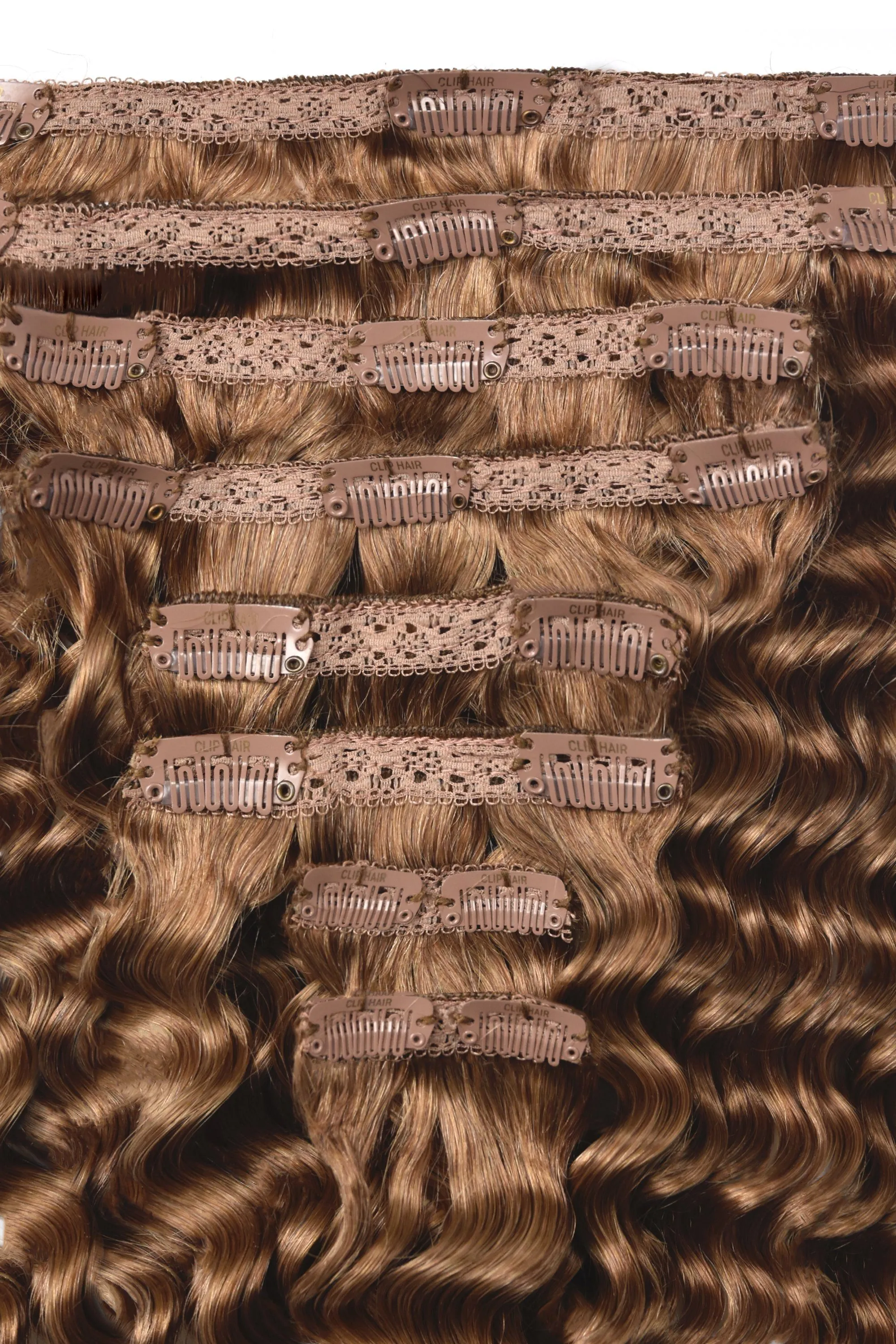 Light Auburn (#30) Curly Clip In Hair Extensions
