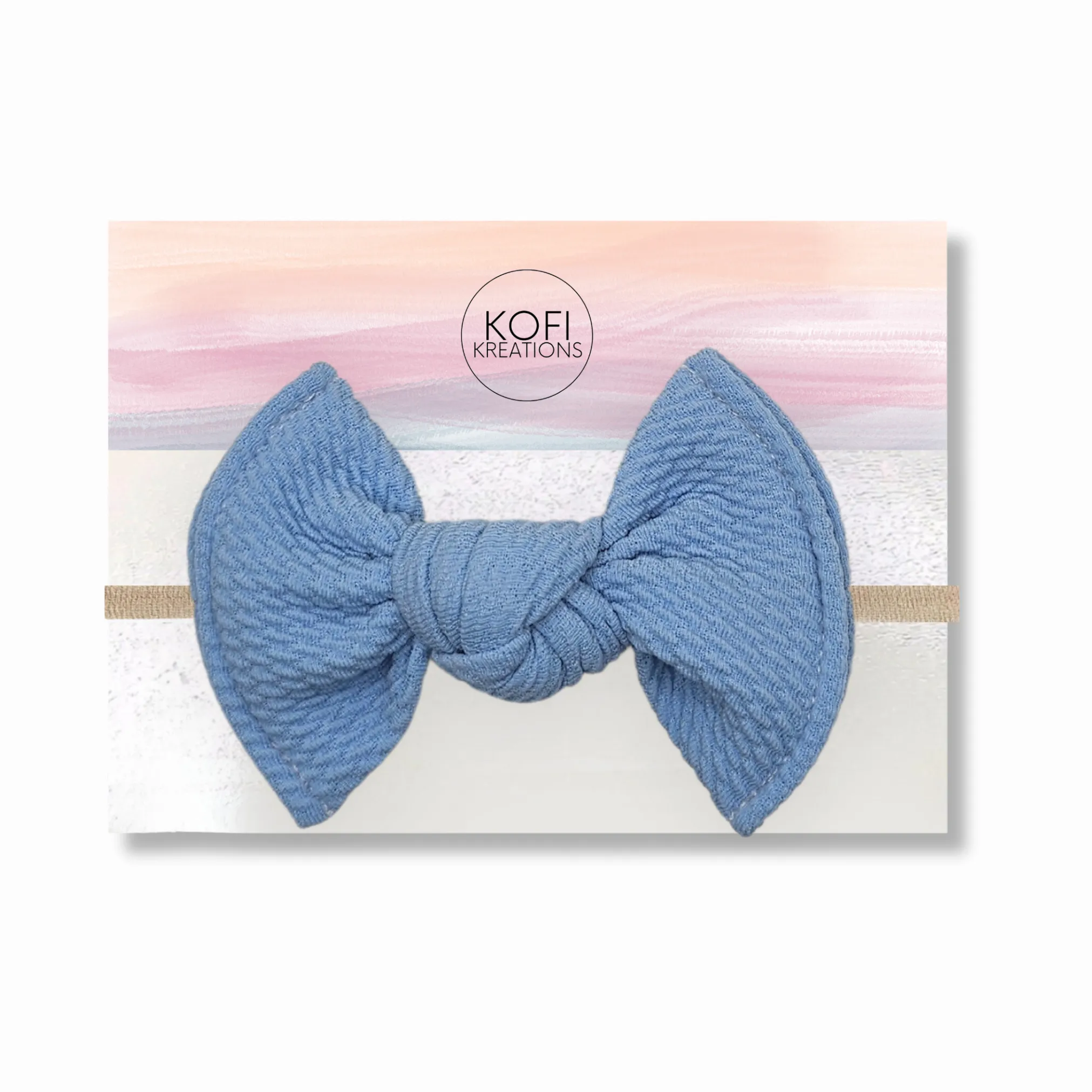 Light Blue Knot Hair Bows
