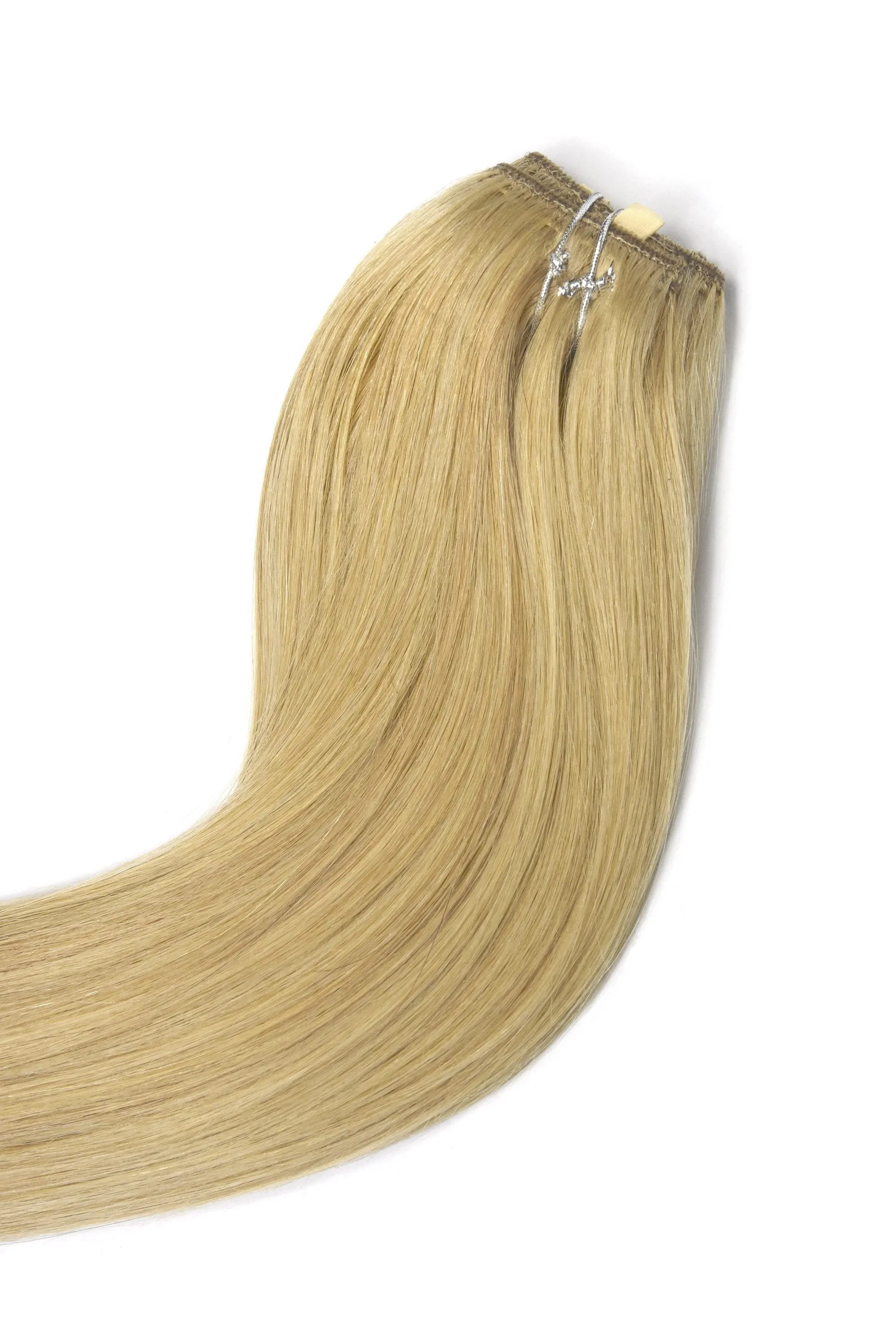 Light Golden Blonde (#16) Quad Weft Clip In One Piece Hair Extensions