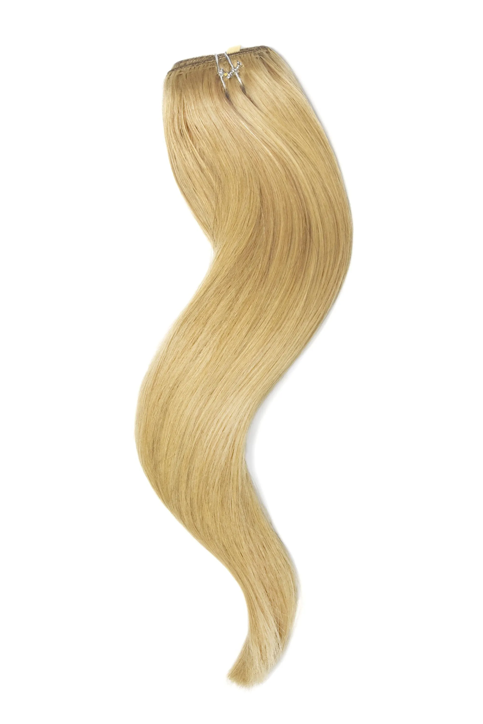 Light Golden Blonde (#16) Quad Weft Clip In One Piece Hair Extensions