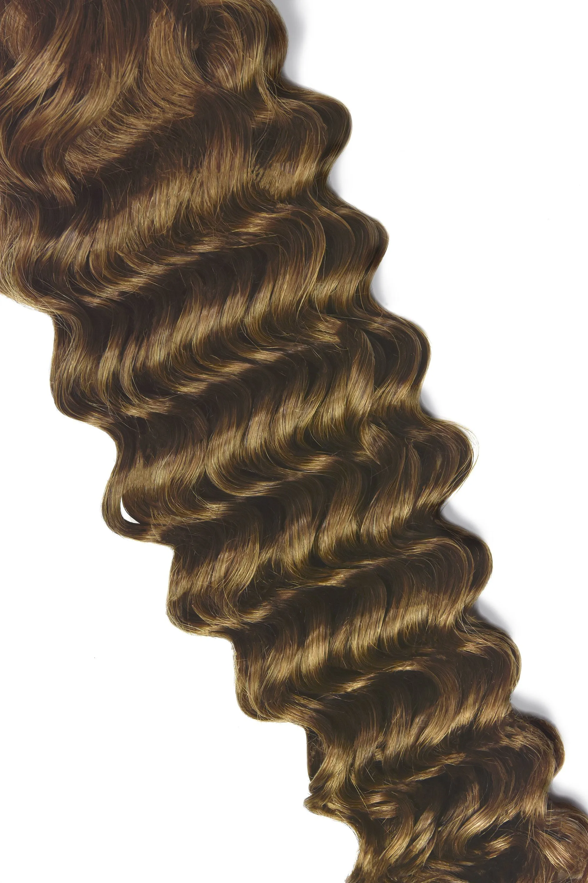 Light/Chestnut Brown (#6) Curly Clip In Hair Extensions