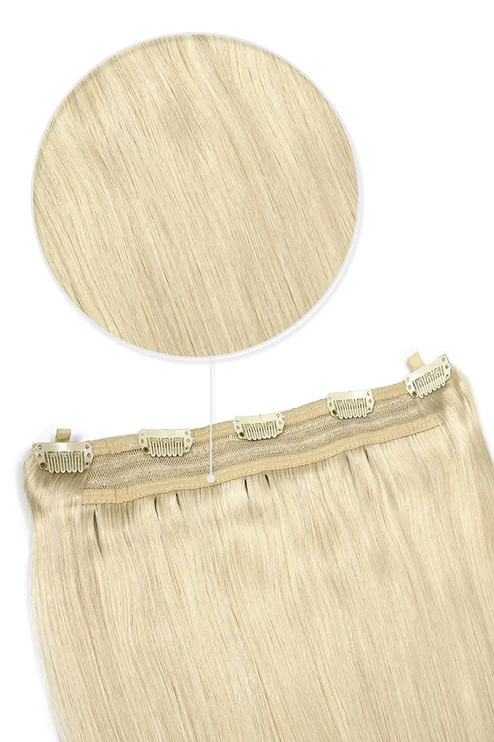 Lightest Blonde (#60) Quad Weft Clip In One Piece Hair Extensions
