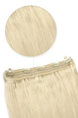 Lightest Blonde (#60) Quad Weft Clip In One Piece Hair Extensions