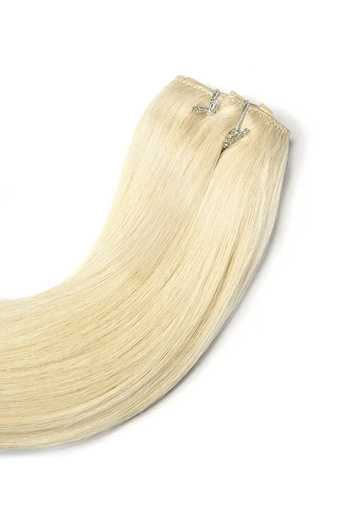 Lightest Blonde (#60) Quad Weft Clip In One Piece Hair Extensions