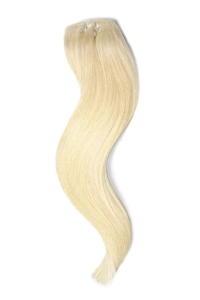 Lightest Blonde (#60) Quad Weft Clip In One Piece Hair Extensions