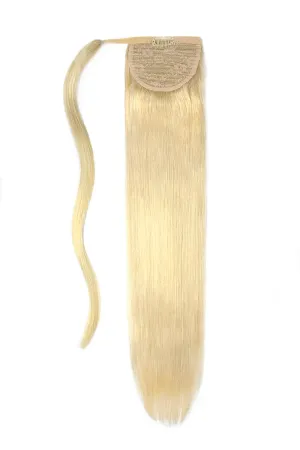 Lightest Blonde (#60) Straight Up Wrap Around Ponytail Extension