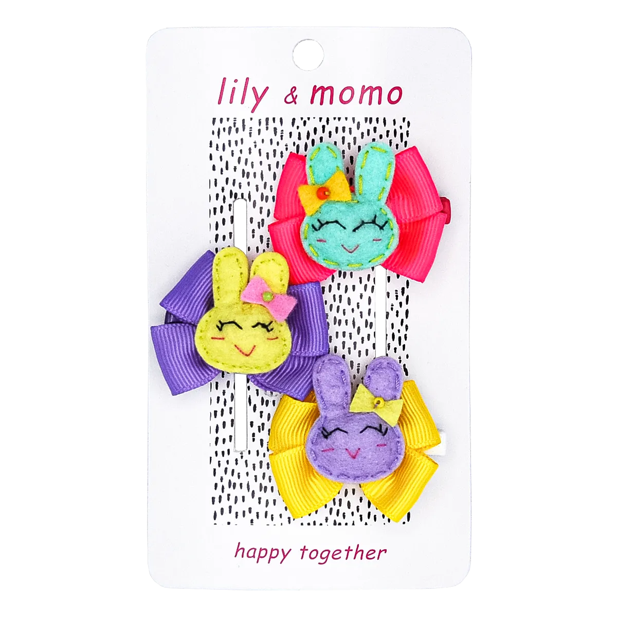 Lily and Momo Hair Clips - Bunny Trio