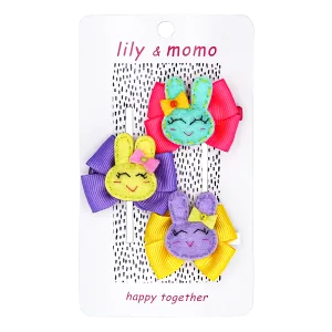 Lily and Momo Hair Clips - Bunny Trio